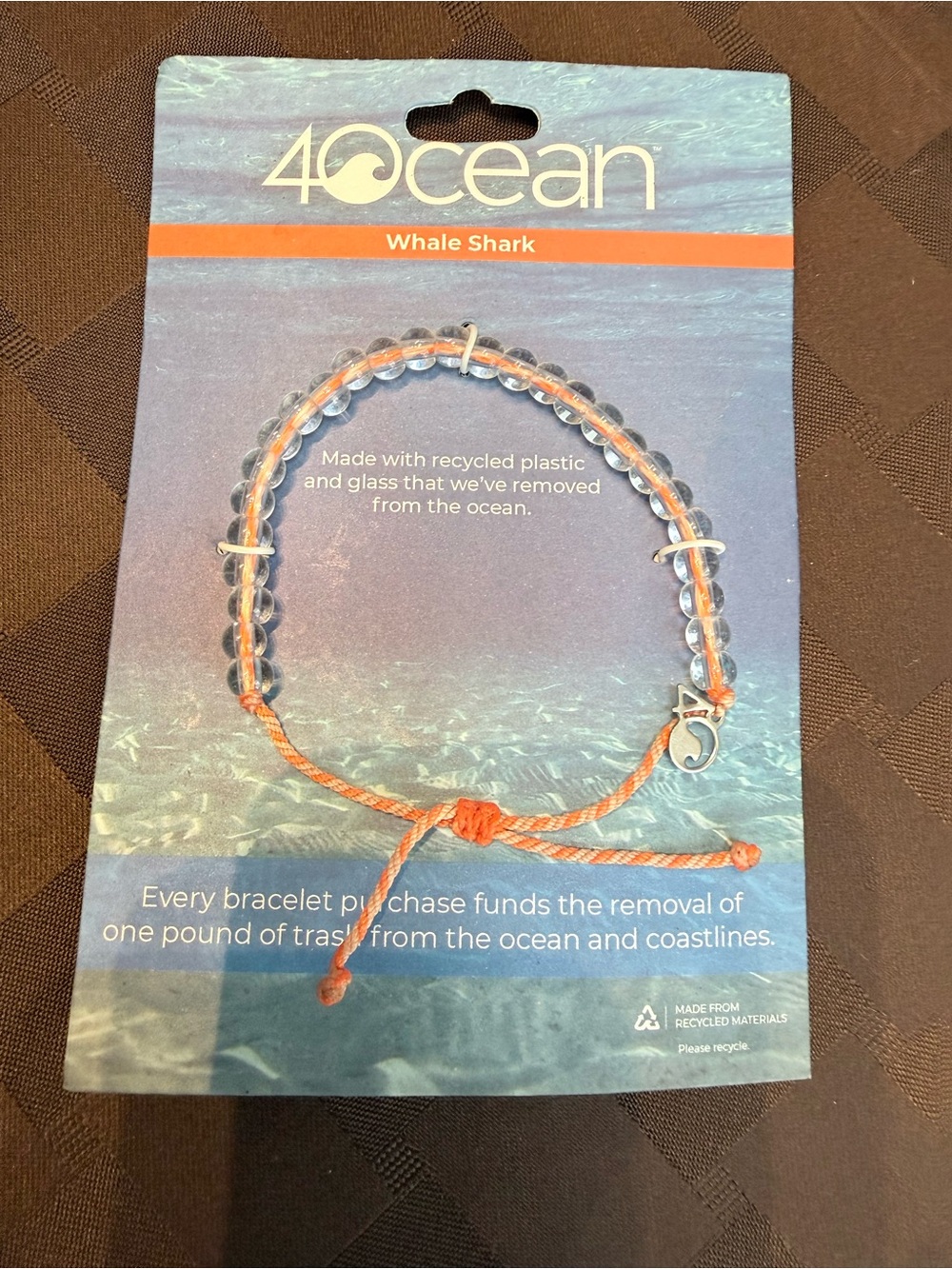 4ocean Whale Shark Beaded Bracelet (Orange & White ®